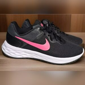 Nike Revolution 6 Running Shoes Women's 8.5 Wide Sneakers Black Pink DC9001-002